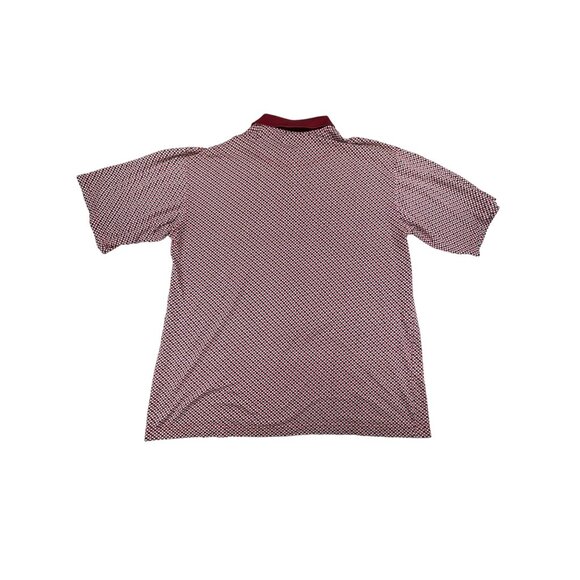 Bobby Chan Polo Shirt XXL Red Geometric 70% Silk 30% Cotton Short Sleeves - Picture 3 of 8